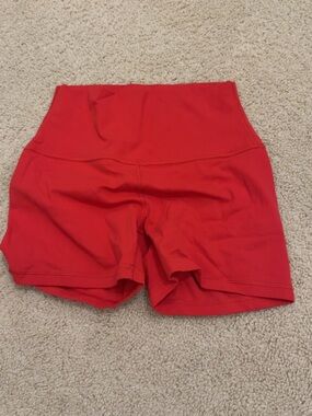 CRZ YOGA High-Waist Red Athletic Shorts